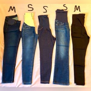 Maternity Pants and Jeans, size small and medium, various brands, 5 pairs
